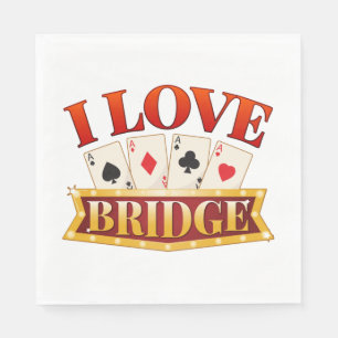 Serviette En Papier J'aime Joueur de carte de pont