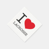 SERVIETTE EN PAPIER J'AIME LACROSSE (Coin)