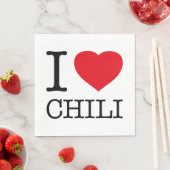 SERVIETTE EN PAPIER J'AIME LE CHILI (En situation)