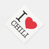 SERVIETTE EN PAPIER J'AIME LE CHILI (Coin)