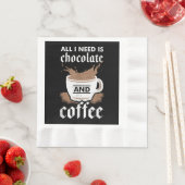 Serviette En Papier J'Aime Le Chocolat Et Le Café (En situation)