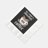 Serviette En Papier J'Aime Le Chocolat Et Le Café (Coin)