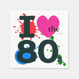 Serviette En Papier J'aime le cocktail des années 80 Napkin