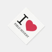 SERVIETTE EN PAPIER J'AIME LE HOCKEY SUR LE TERRAIN (Coin)