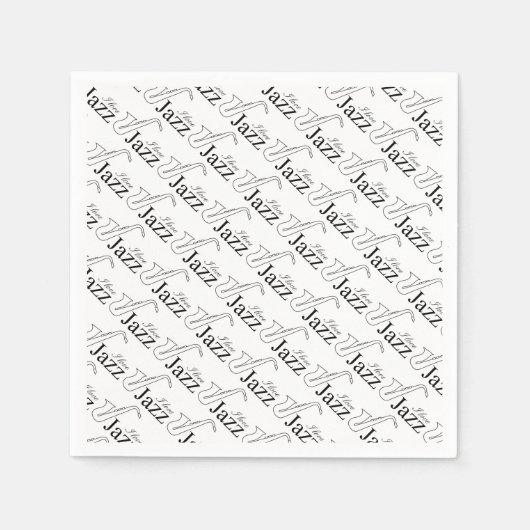 Serviette En Papier J'aime le jazz (Devant)