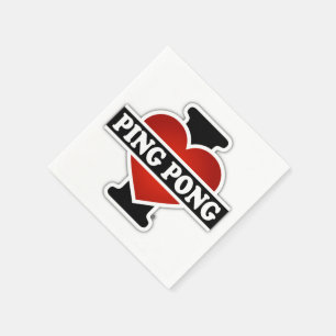 Serviette En Papier J'aime le ping-pong