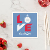 Serviette En Papier J'aime le triathlon (En situation)