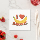 Serviette En Papier J'aime les bananes (En situation)