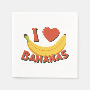 Serviette En Papier J'aime les bananes