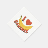 Serviette En Papier J'aime les bananes (Coin)