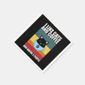Serviette En Papier J'Aime les chats et le café Et peut-être 3 personn (Coin)