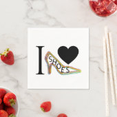 Serviette En Papier J'aime les chaussures (En situation)