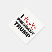 Serviette En Papier J'aime les coeurs du président Trump (Coin)