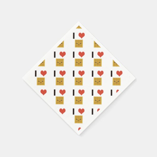 Serviette En Papier J'aime les gaufres (Coin)