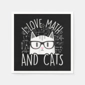 Serviette En Papier J'Aime Les Maths Et Les Chats Cute Kitty Chat (Devant)