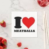 SERVIETTE EN PAPIER J'AIME LES MEATBALLES (En situation)