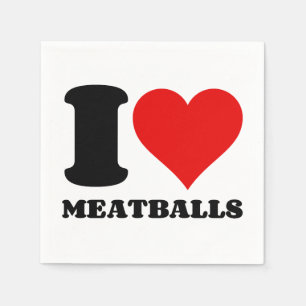 SERVIETTE EN PAPIER J'AIME LES MEATBALLES