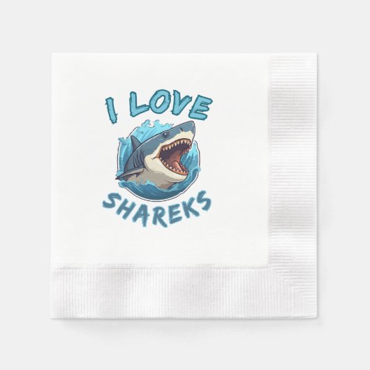 Serviette En Papier J'aime les requins Fisher (Devant)