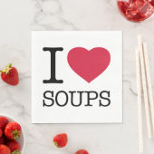 SERVIETTE EN PAPIER J'AIME LES SOUPES (En situation)
