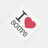SERVIETTE EN PAPIER J'AIME LES SOUPES (Coin)