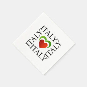 Serviette En Papier J'aime l'Italie avec des couleurs italiennes de