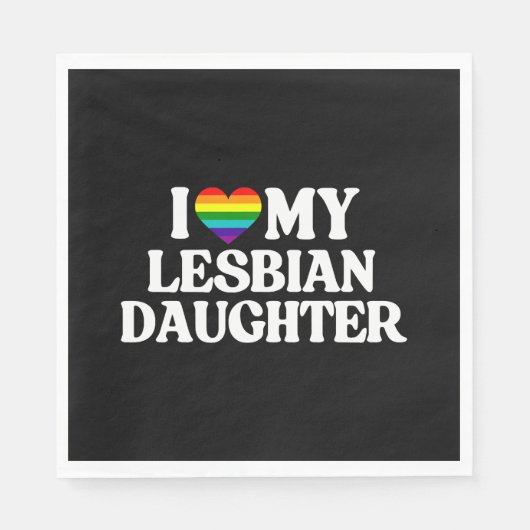Serviette En Papier J'Aime Ma Fille Lesbienne (Devant)