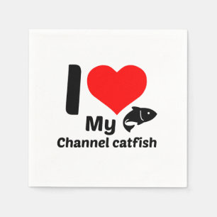 Serviette En Papier J'aime ma poisson de la Manche