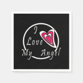 Serviette En Papier J'aime mon Ange (Devant)