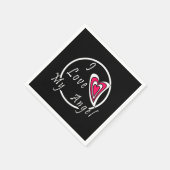 Serviette En Papier J'aime mon Ange (Coin)