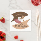Serviette En Papier J'aime mon café Retro Java (En situation)