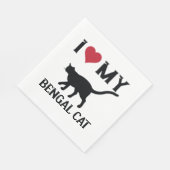 Serviette En Papier J'aime mon chat bengal (Coin)