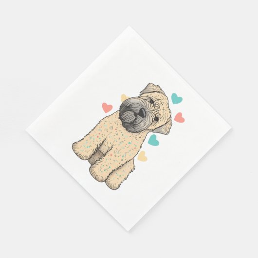 Serviette En Papier J'Aime Mon Coeur De Chien Faisant Du Terrier Doux (Coin)