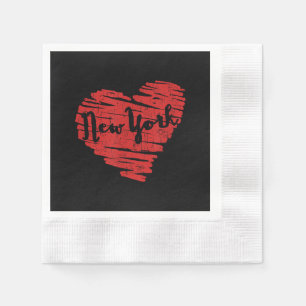 Serviette En Papier J'aime New York Cœur NY