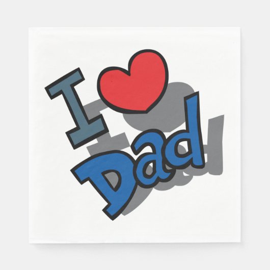 Serviette En Papier J'aime papa (Devant)