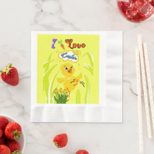 Serviette En Papier J'aime Pâques