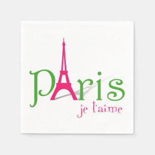 Serviette En Papier J'aime Paris
