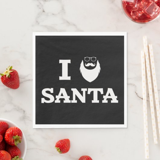 Serviette En Papier J'aime Père Noël (En situation)