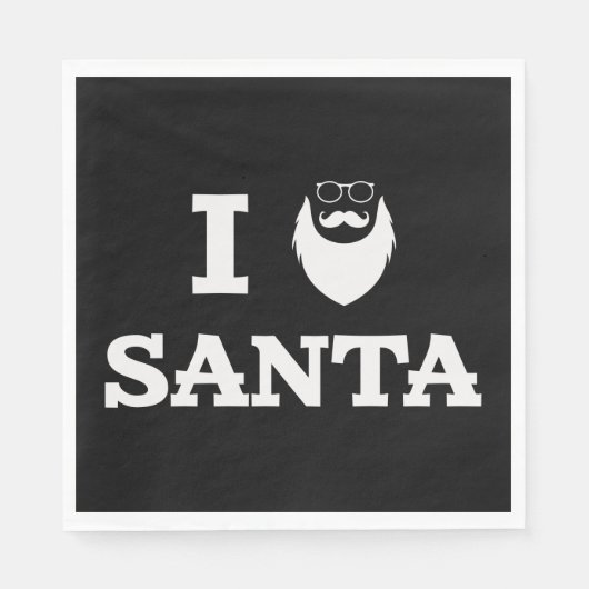 Serviette En Papier J'aime Père Noël (Devant)