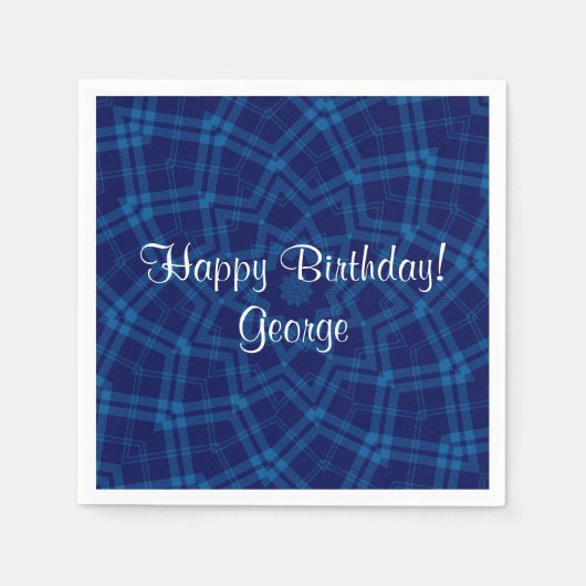 Serviette En Papier J'aime Plaid Blue (Devant)