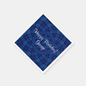 Serviette En Papier J'aime Plaid Blue (Coin)