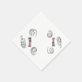 Serviette En Papier J'aime Sushi Napkin (Coin)