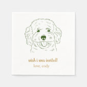 Serviette En Papier J'Aimerais Avoir Été Invité Pet Mariage Napkins (Devant)