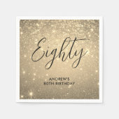 Serviette En Papier Jalon d'or élégant Anniversaire (Devant)