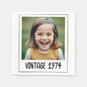 Serviette En Papier Jalon vintage Anniversaire Garde photo (Devant)