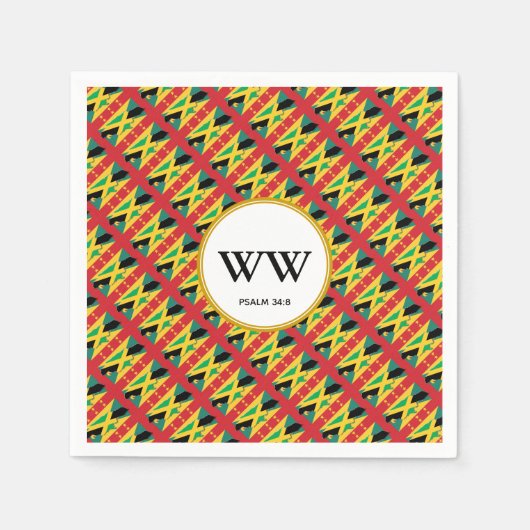 Serviette En Papier JAMAICA GRENADA Anniversaire de la fête du double (Devant)