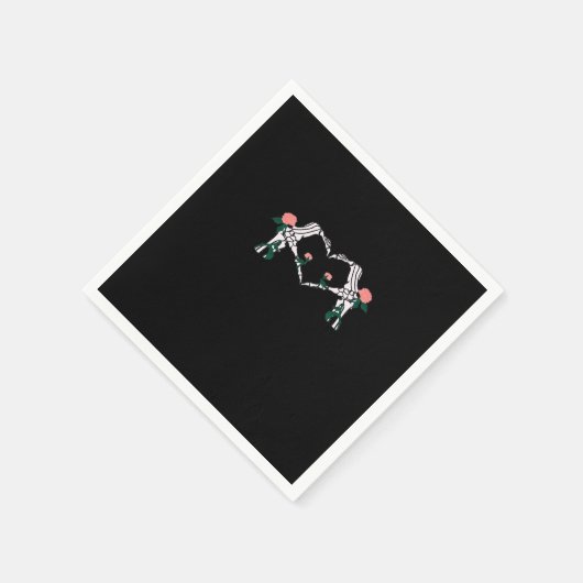 Serviette En Papier Jamais Wilts - Squelette Mains Roses (Coin)