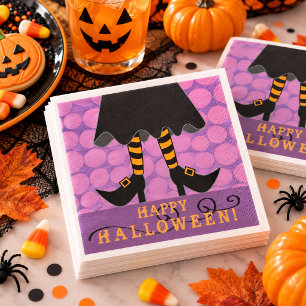 Serviette En Papier Jambes de Sorcière Drôles pour une Soirée Hallowee