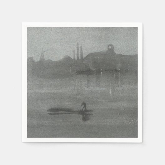 Serviette En Papier James Whistler - Nocturne : La Tamise à Battersea (Devant)
