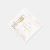 Serviette En Papier JANE Blush Floral Petales & Prosecco Enterrement d (Coin)