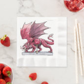 Serviette En Papier Janvier Birthstone Dragon - Garnet (En situation)